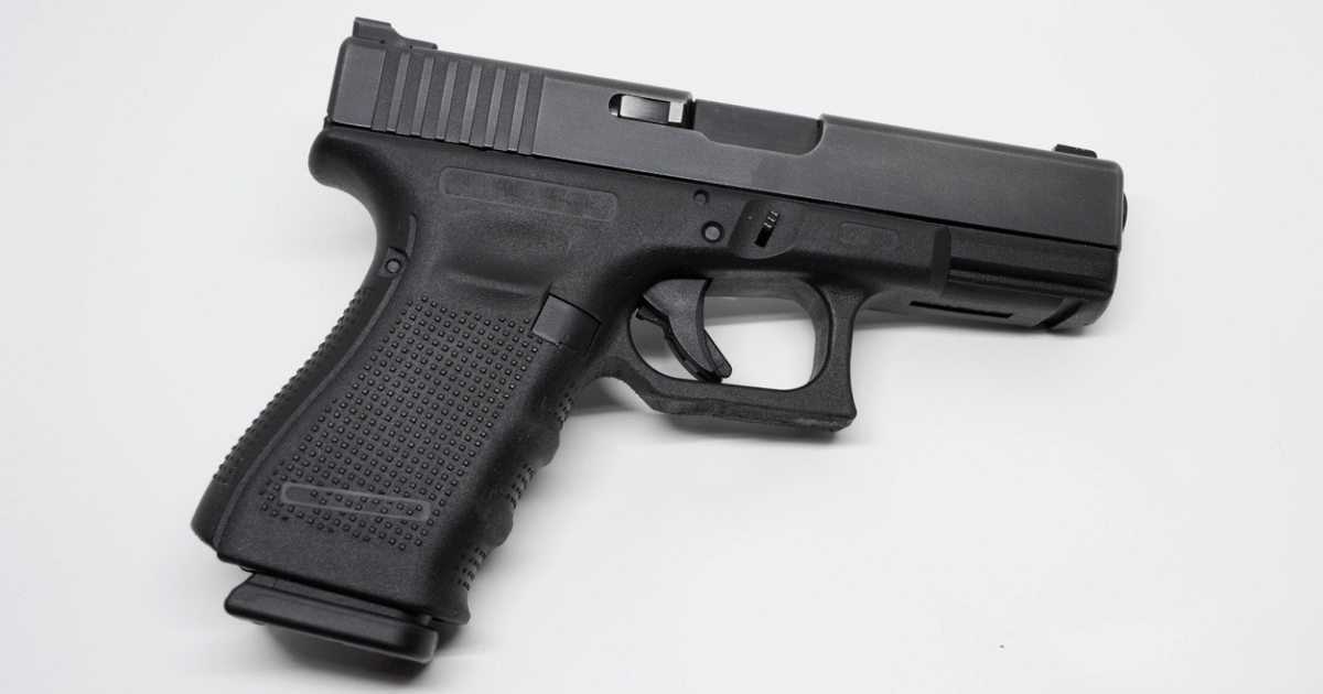 A Glock 19 on a white background.