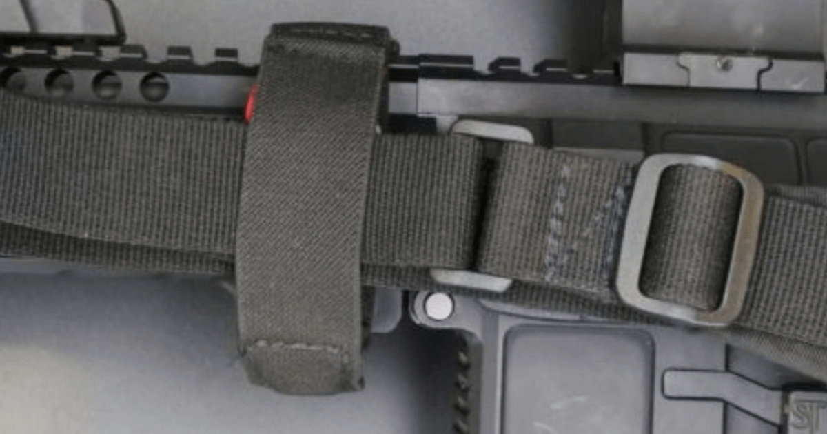 A closeup of the Sentry Strap for rifle straps by NeoMag.