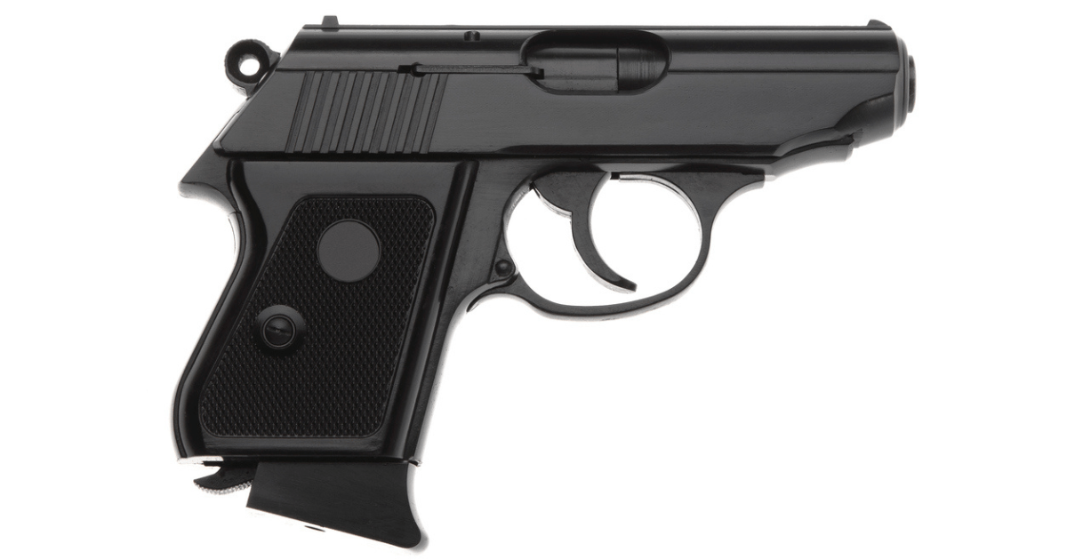 A microcompact handgun against a white background.