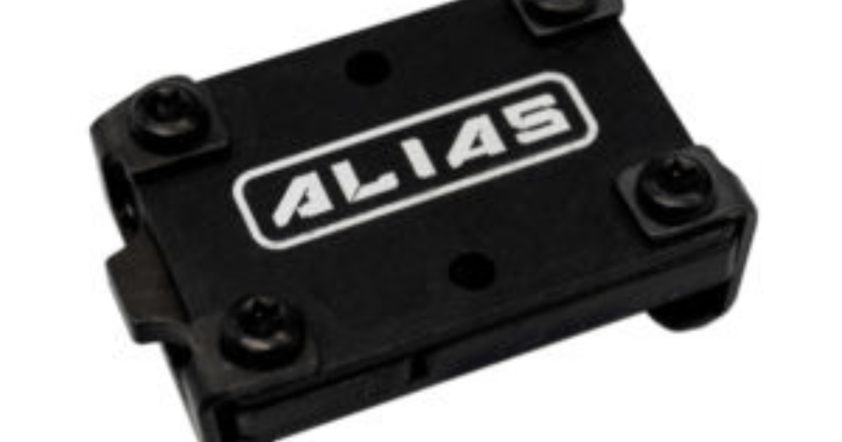 The NeoMag Alias Receiver with brackets against a white background.